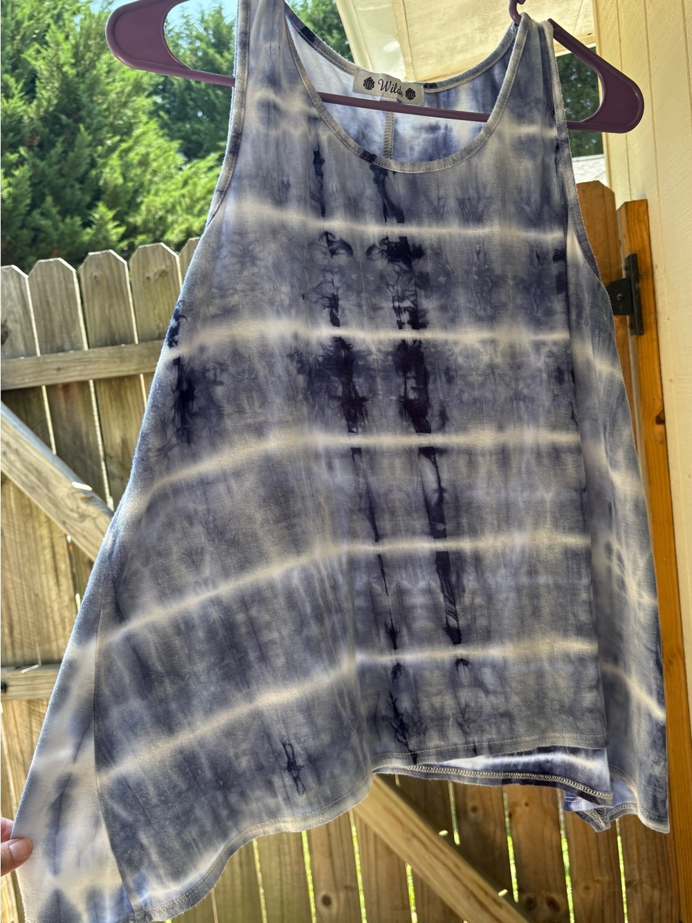 Women’s Blue and White Tie-Dye Tank Top